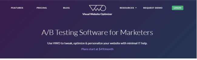 VWO - A/B and split testing tools