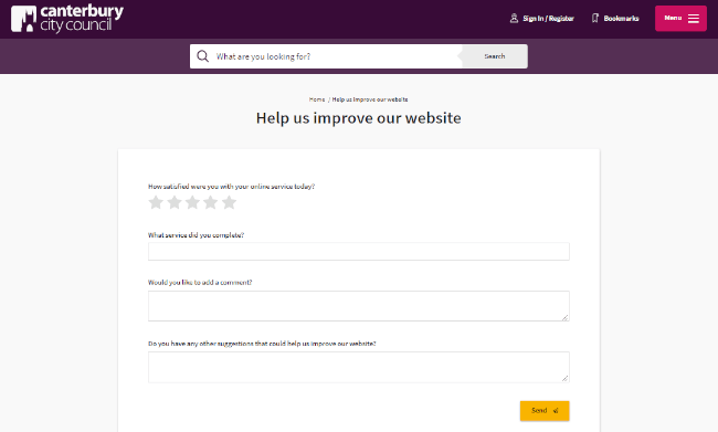 Canterbury City Council feedback form