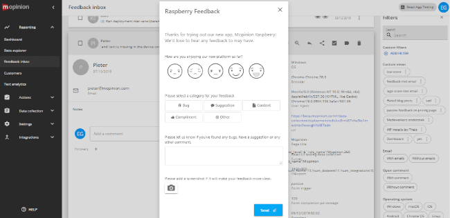 Mopinion: Is user feedback the missing ingredient to SaaS software testing? - Feedback form